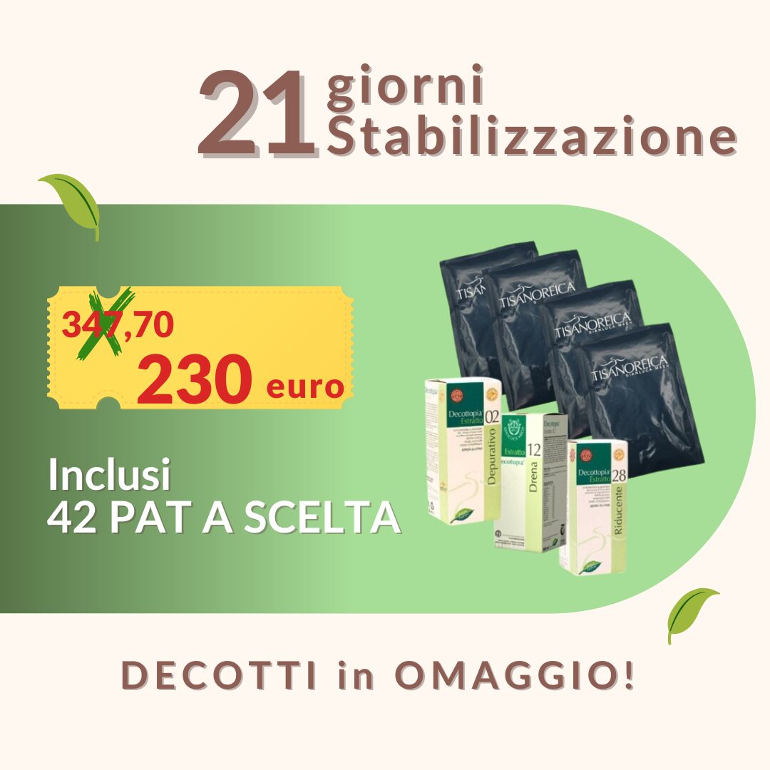 Tisanoreica Stabilizzazione Personalizzata - 42 Pat gusti a scelta e Decotti (Promozione 3 settimane)