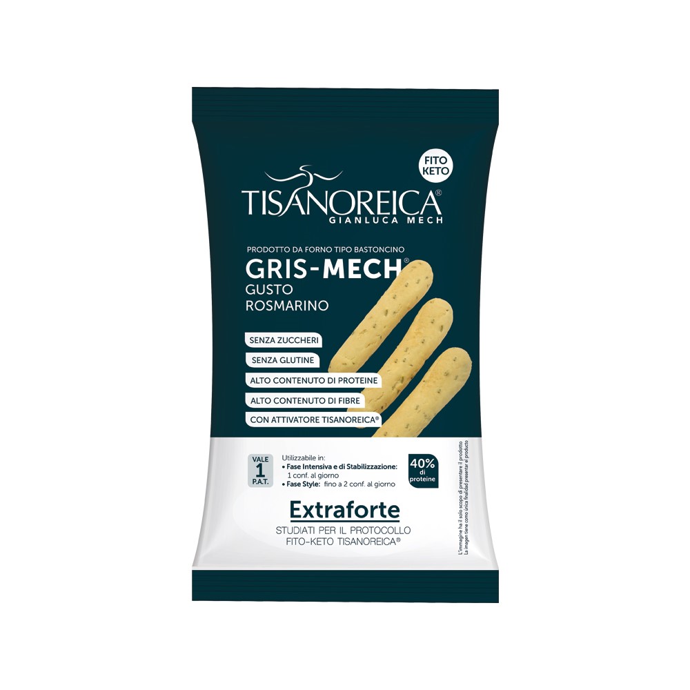 Tisanoreica Snack - Gris Mech - Grissini proteici al rosmarino - 40 g