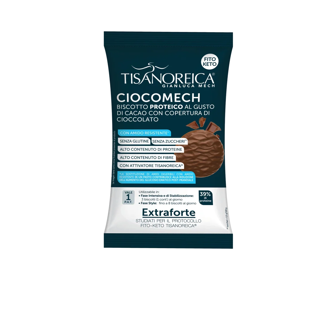 Ciocomech Extraforte al gusto di Cacao con copertura di cioccolato (3 biscotti da 13 g)