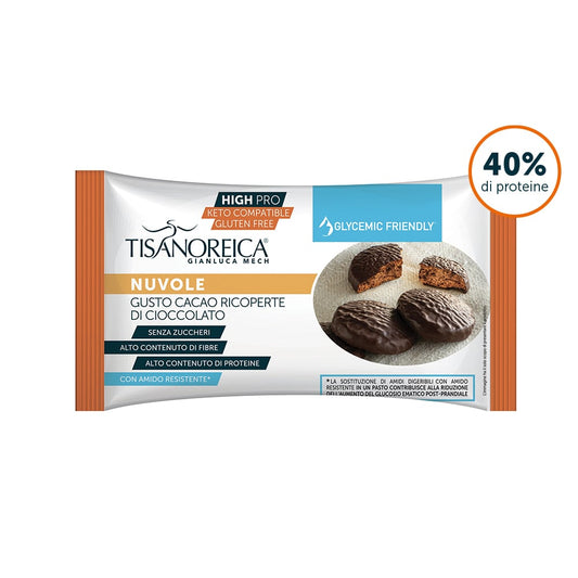 Tisanoreica Snack - Nuvola al cacao ricoperta di cioccolato - High Pro (40g)