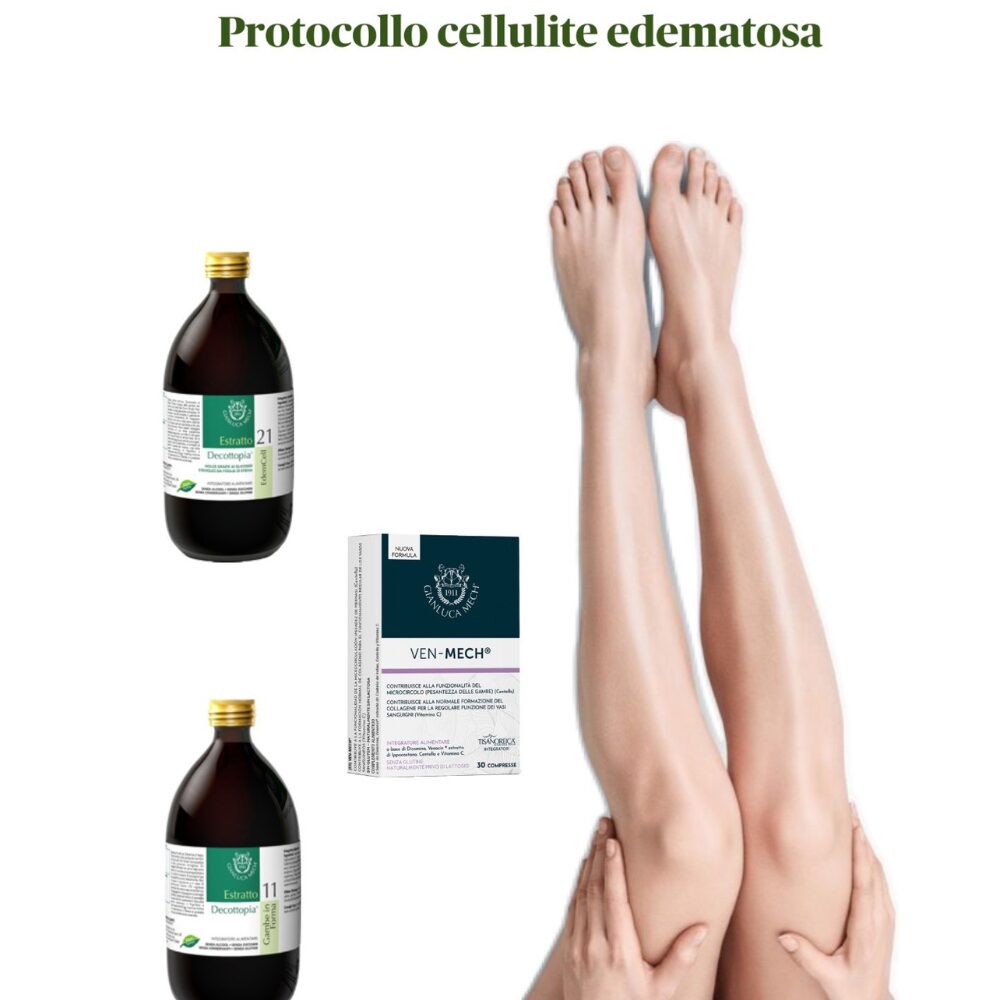 Tisanoreica Protocolli - Protocollo Cellulite Edematosa - 2 Decotti e 1 Integratori - Trattamento 15 giorni