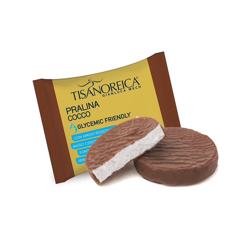 Tisanoreica Snack - Pralina Cocco ricoperta di Cioccolato Fondente - 9 g
