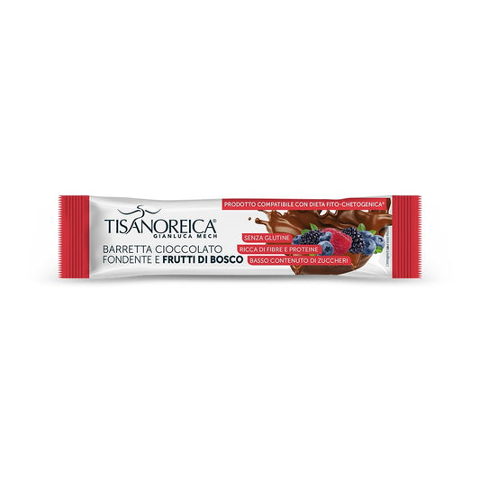 Tisanoreica Snack - Barretta Cioccolato Fondente e Frutti di Bosco - 35 g