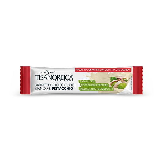 Tisanoreica Snack - Barretta Cioccolato Bianco e Pistacchio - 35 g