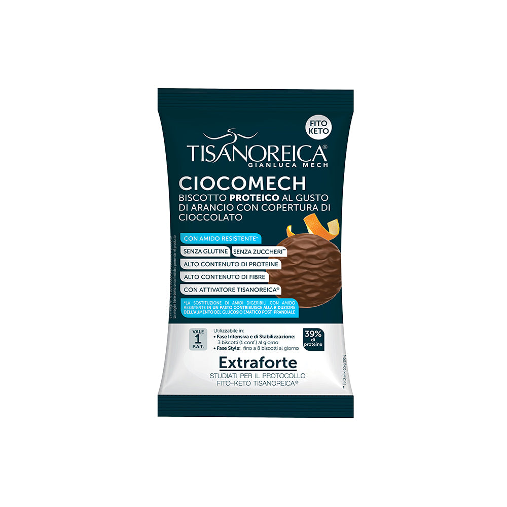 Ciocomech Extraforte al gusto di Arancio con copertura di cioccolato (3 biscotti da 13 gr)