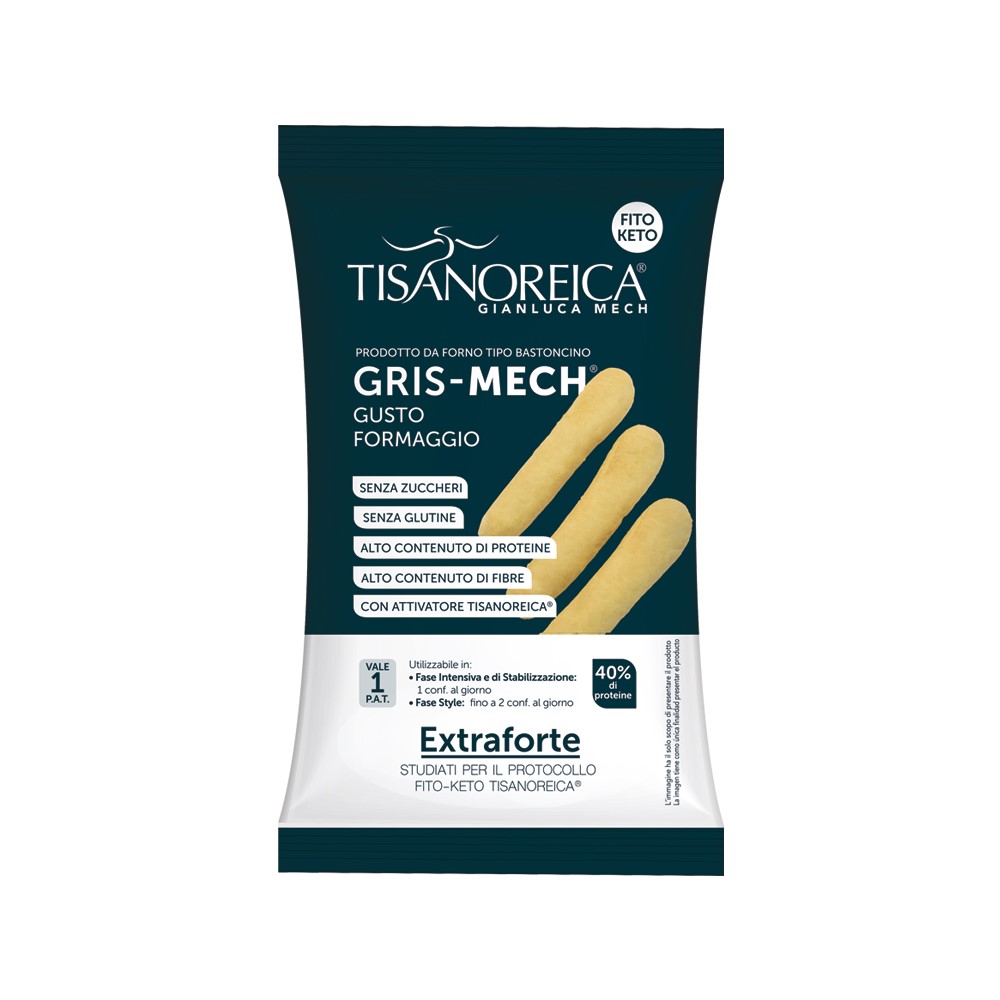 Tisanoreica Snack - Gris Mech - Grissini proteici al formaggio - 40 g