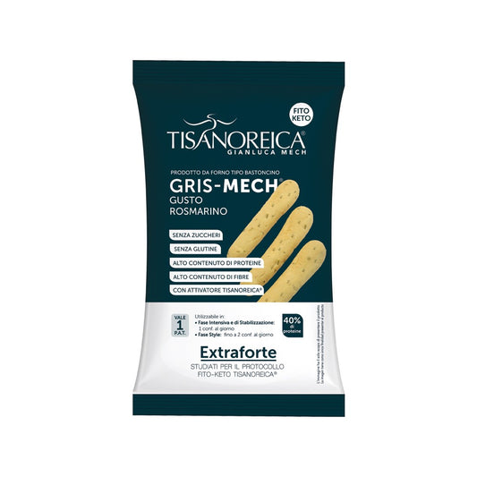 Tisanoreica Snack - Gris Mech - Grissini proteici al rosmarino - 40 g