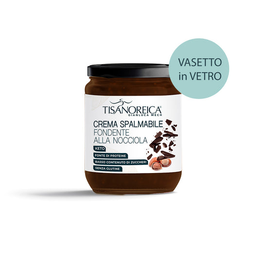 Tisanoreica Snack - Crema proteica Spalmabile al Cioccolato Fondente alla nocciola - 200g